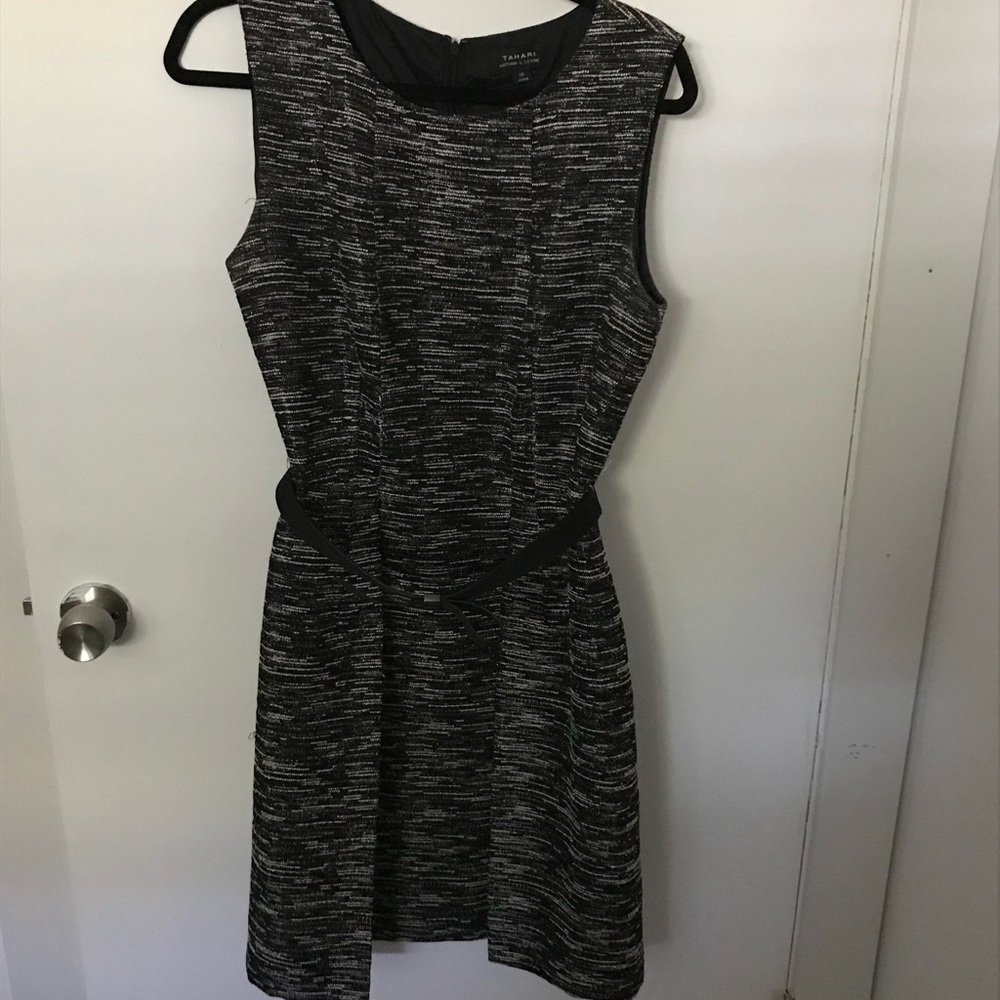 Tahari black and white knee length dress - Picture 3 of 7